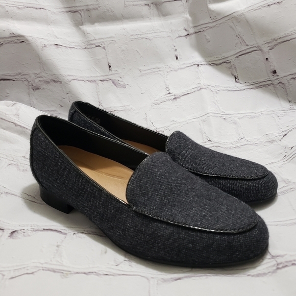 Clarks Shoes - Clarks Un Structured Blush Ease Gray Tweed Loafer Flats Womens Size 5.5 Slip On